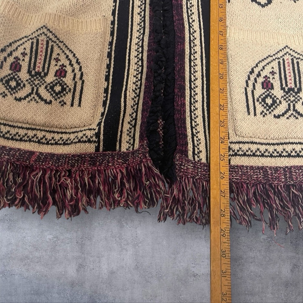 Anthropologie Angel Of The North Aztec Fringed Sweater Vest Womens S Festival - Picture 10 of 12